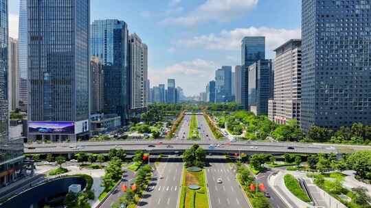 国庆深圳街道马路红旗深南大道市民中心