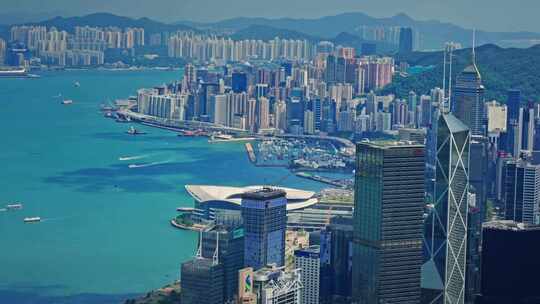 【正版素材】香港大景全景大气俯拍