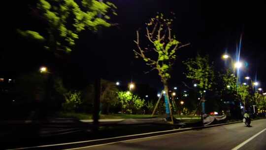 城市马路夜景汽车窗外的风景视频素材