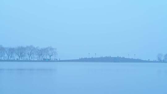 杭州雾西湖江南风景