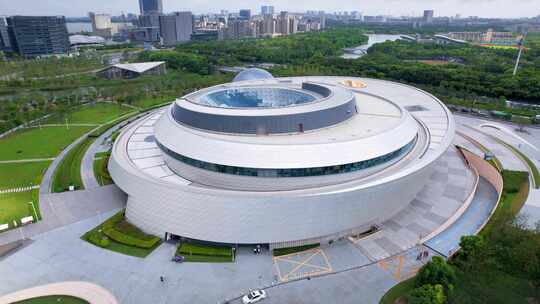 上海临港新城上海天文馆航拍风光