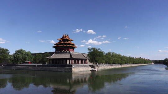 北京故宫角楼与护城河