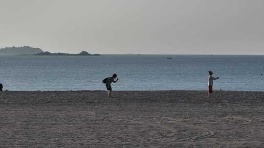 厦门椰风寨沙滩清晨航拍