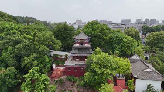 航拍湖北黄冈黄州东坡赤壁景区