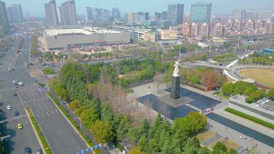 南京市侵华日军南京大屠杀纪念馆航拍素材