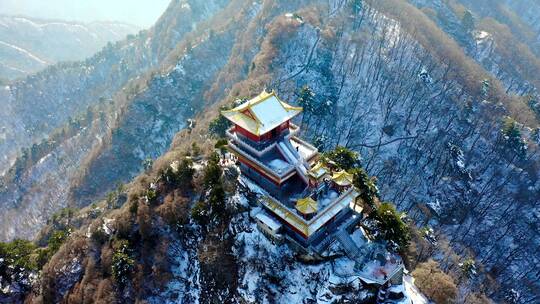 航拍陕西南五台山景区