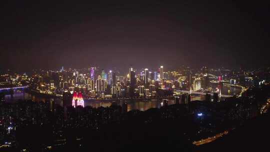 重庆南山飞 渝中半岛 夜景视频素材模板下载
