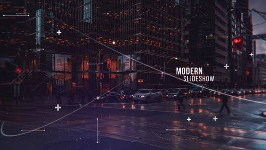 现代简约城市照片展示标题字幕条宣传AE模板