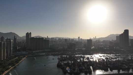 香港维多利亚港航拍