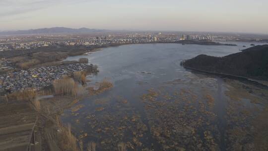 北京怀柔水库湿地4K航拍视频