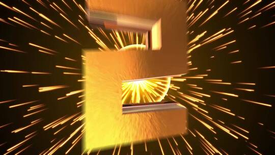 金色粒子立体10秒倒计时开场AE模板