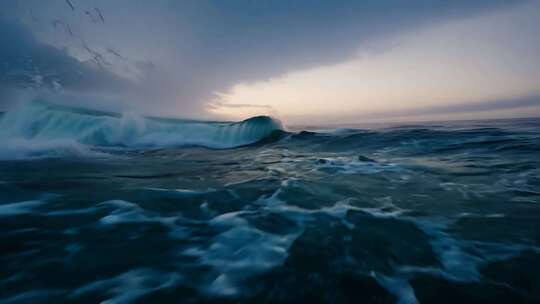 大海海岸线海浪FPV穿越机航拍