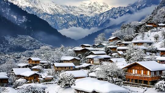 冬天冬至 雪景下雪 冬天小雪大雪素材