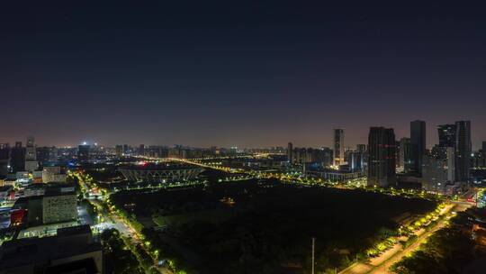 佛山新城建筑群日出朝霞延时