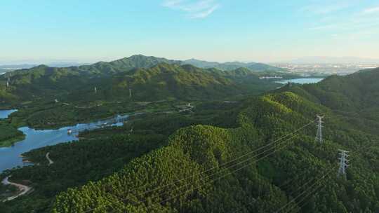 4k广东绿水青山水库巡视自然风光航拍