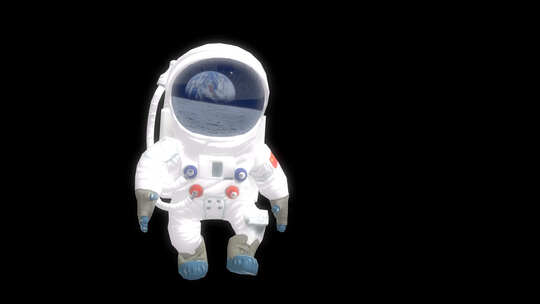 透明背景赛博朋克元宇宙元素中国宇航员奔跑