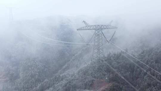 电网融冰 特高压 融冰 铁塔雪景 除冰 延时