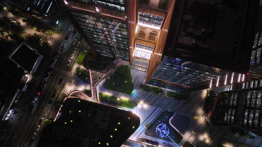 城市写字楼夜景加班