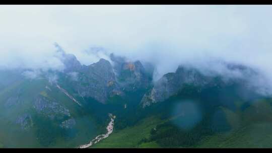 山川云雾 高山 森林植被