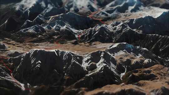 山脉山谷3D实景模拟地图视频素材模板下载