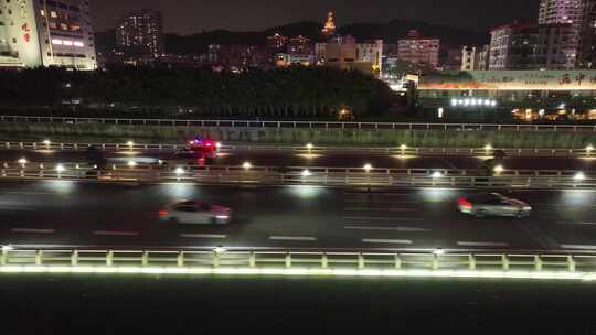 航拍厦门演武大桥夜景