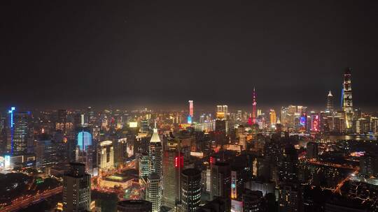 上海浦西黄浦区夜景