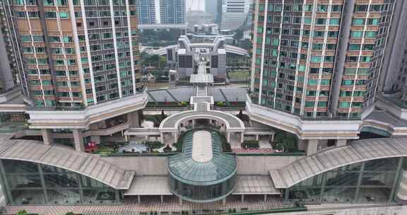 香港油尖旺区擎天半岛住宅区航拍