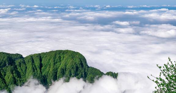 峨眉山自然风光云海延时摄影