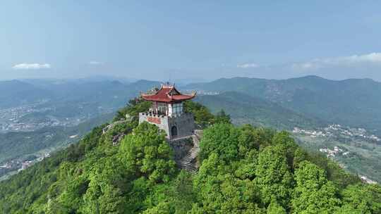 福建泉州仙公山航拍地藏殿山顶寺庙风景风光