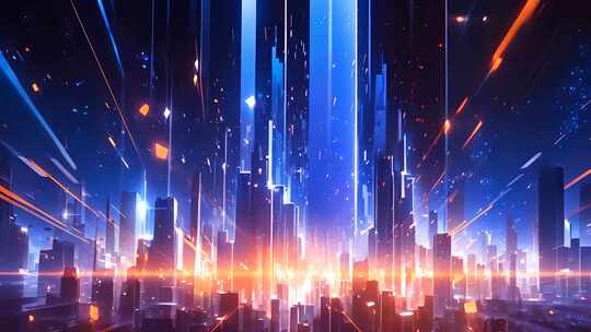 科技感背景 蓝色风格高科技风格色块城市