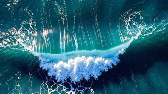 海浪泡沫粒子光效背景素材