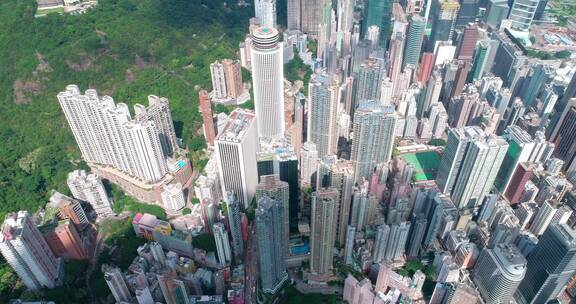 4k60帧香港城市航拍日景高楼大厦商务中心