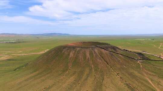 乌兰察布三号火山航拍 内蒙古 乌兰哈达视频素材模板下载
