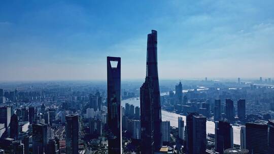 上海天际线航拍空镜