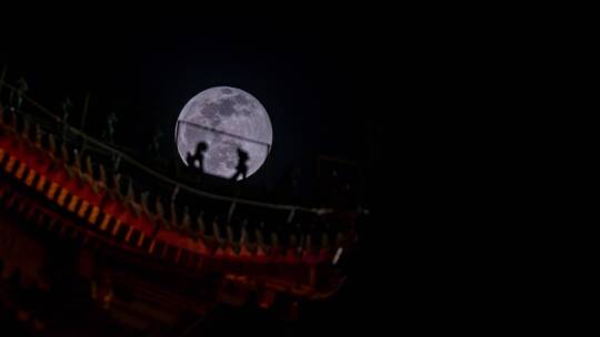 宣传片延时拍摄陕西西安钟楼月亮视频素材