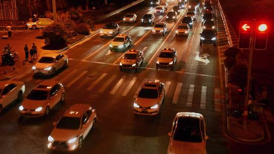 城市夜晚道路汽车车流合集