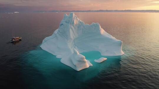格林兰岛海上冰山航拍