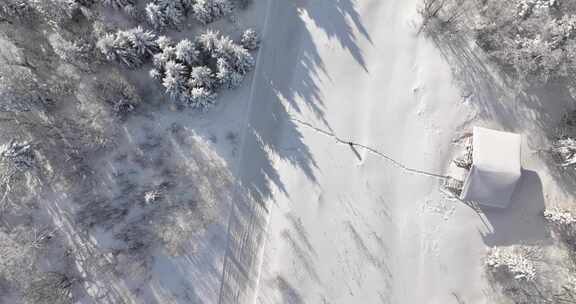 长白山雪岭景区航拍