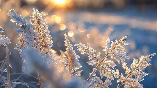 冬天冬季大雪雪景航拍寒冷唯美雾凇冬至大寒