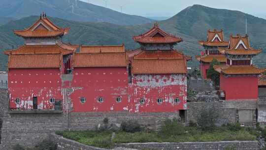 航拍洛阳偃师牛心山洪江寺视频素材模板下载