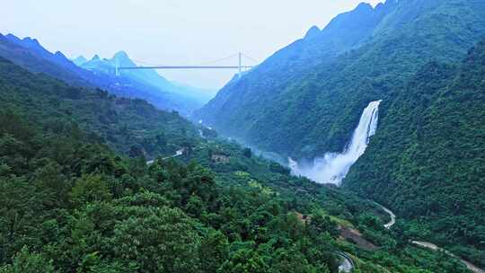 大自然瀑布山川河流