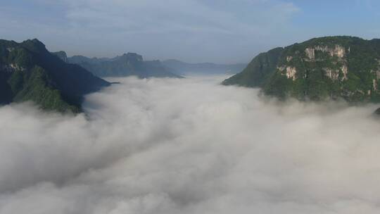 湖南湘西矮寨奇观5A景区云海日出彩霞航拍