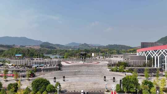 四川达州莲花湖湿地公园航拍