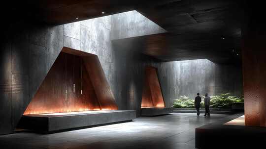 现代艺术空间光影交织商务洽谈