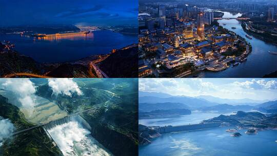 【4K】航拍长江流域经济带城市三峡大坝