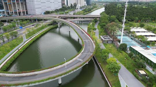 深圳大沙河航拍视频素材模板下载