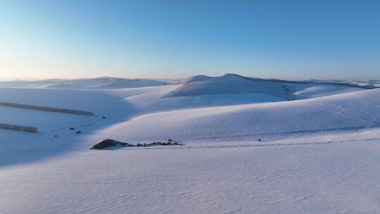 航拍冬季雪域雪原风光