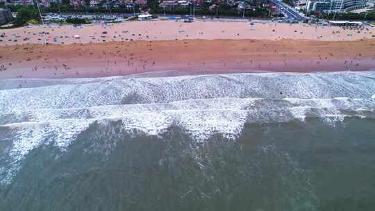 青岛石老人海滨浴场航拍
