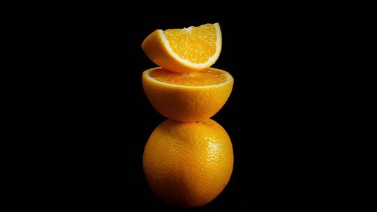新鲜橙子的创意摆拍