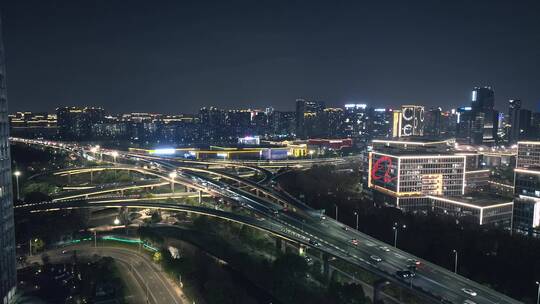 航拍城市夜景1